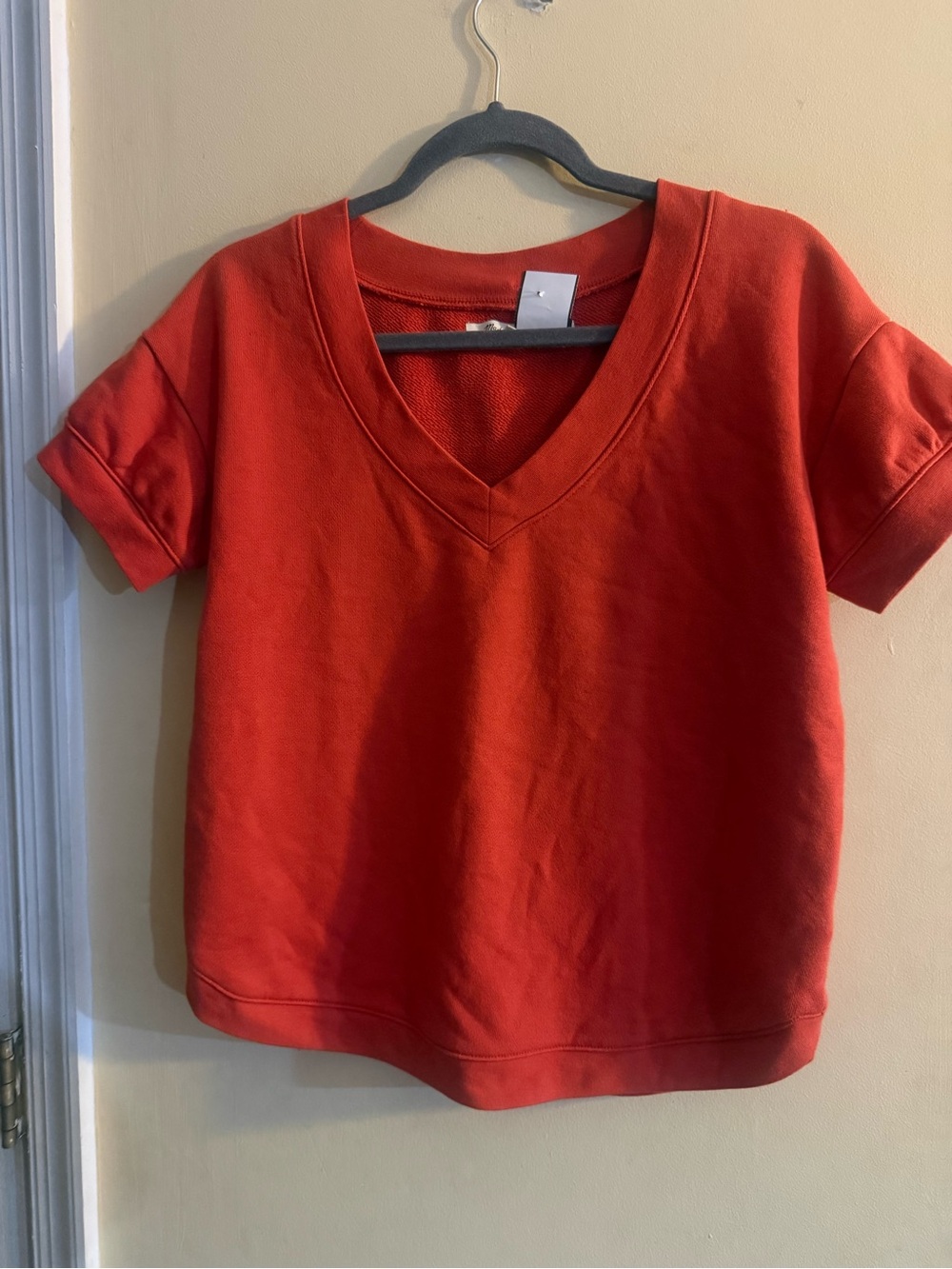 Madewell (Re)sourced French Terry Sweatshirt Tee in a burnt orange, xs